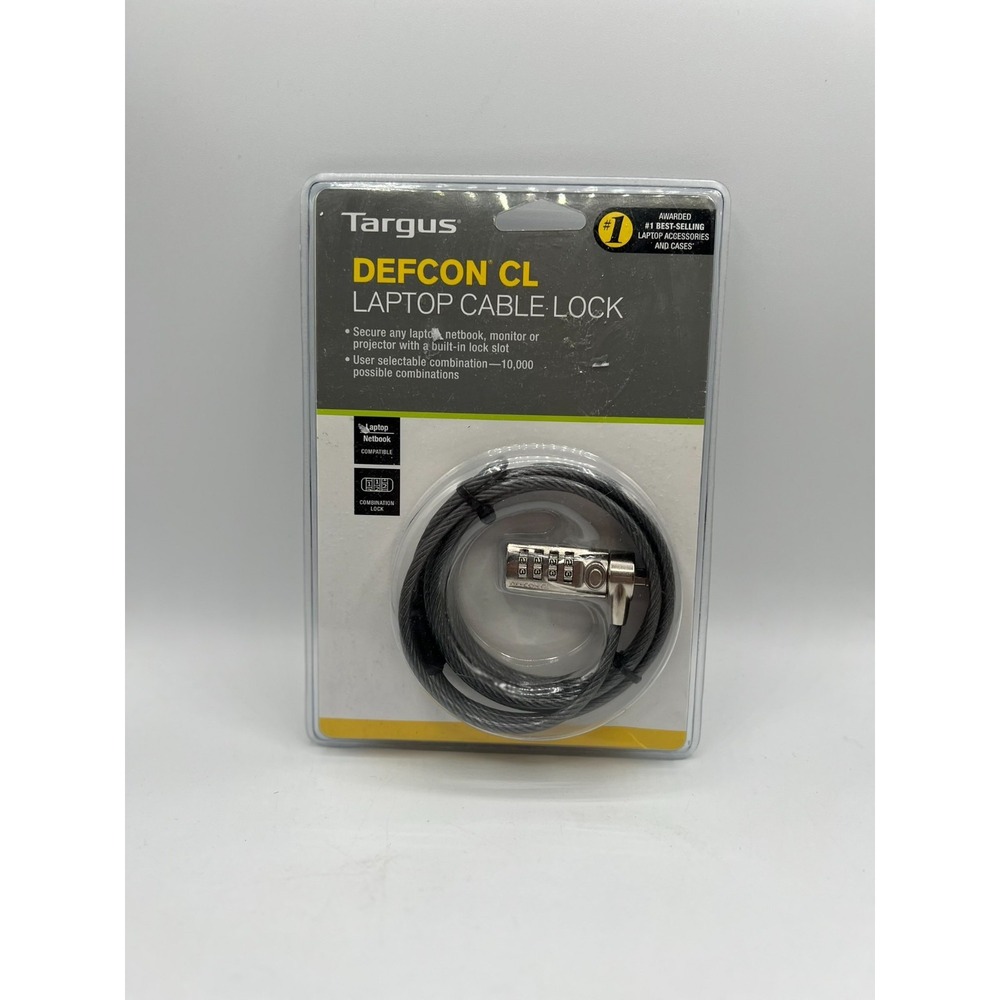 Targus Defcon CL Laptop Cable Combination Lock PA410U1 w 6.5 Feet Cable